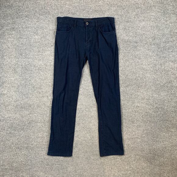 J Brand Pants Mens 33 Navy Cotton Slim Fit Straight Leg Dark Wash Button Fly - Picture 2 of 11